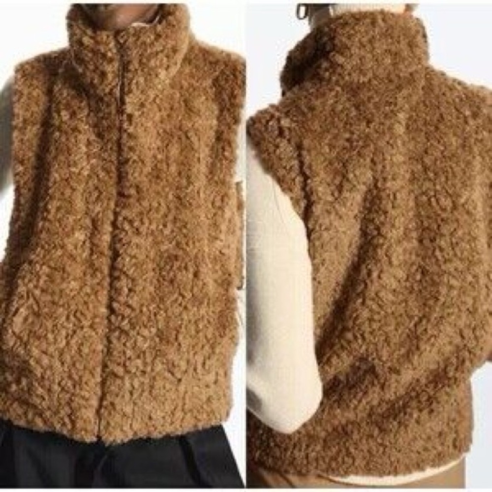 COS
Teddy Zip-up Vest In brown 
$120